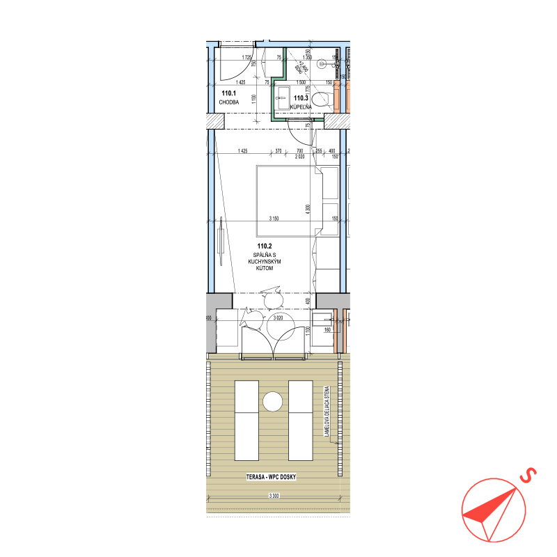 Pôdorys apartmánu A 110