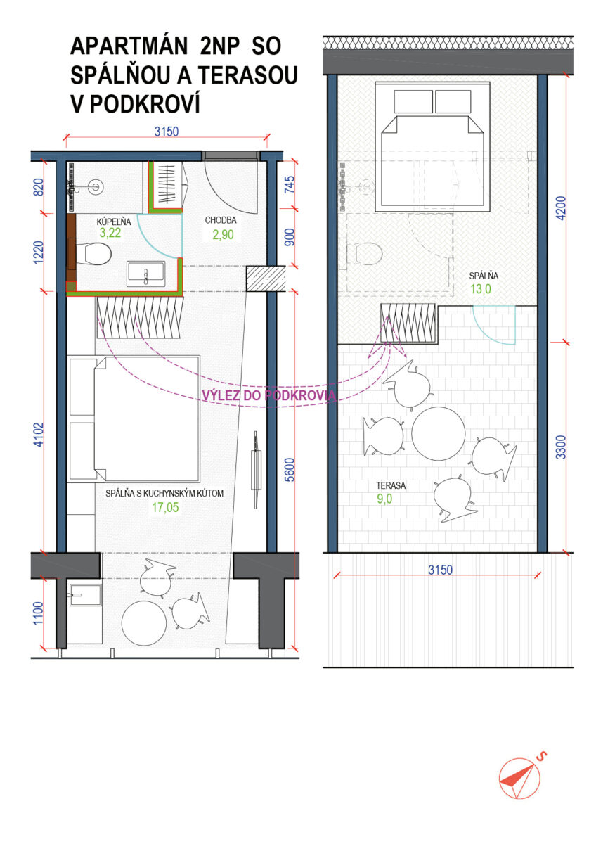 Pôdorys apartmánu A 207